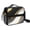 Black and Gold, variant on Purple and Gold Marble Pattern Insulated Lunch Bag with Shoulder Strap and Bottle Holder,Bento School Lunch Bag Box,11x9.5x3.5 Inches
