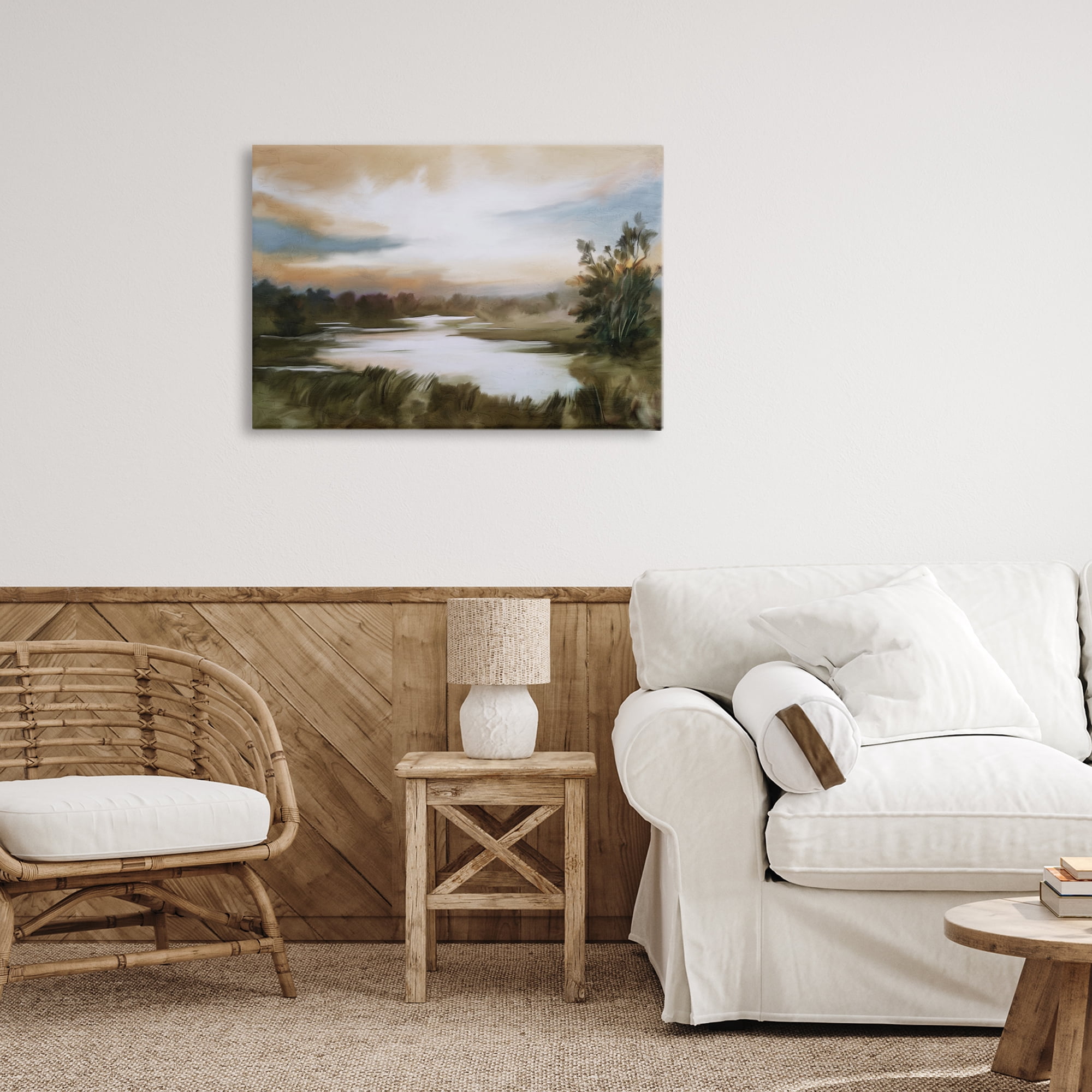 Stupell Industries Sunset Pond Countryside Canvas Wall Art, design by Kim Allen