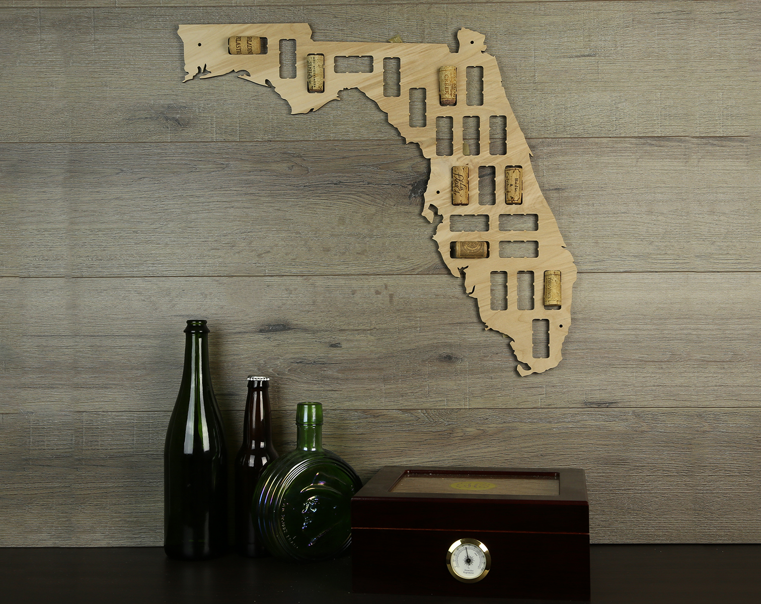 Wine Cork Traps State of Florida Wooden Wine Cork Holder Organizer Wall