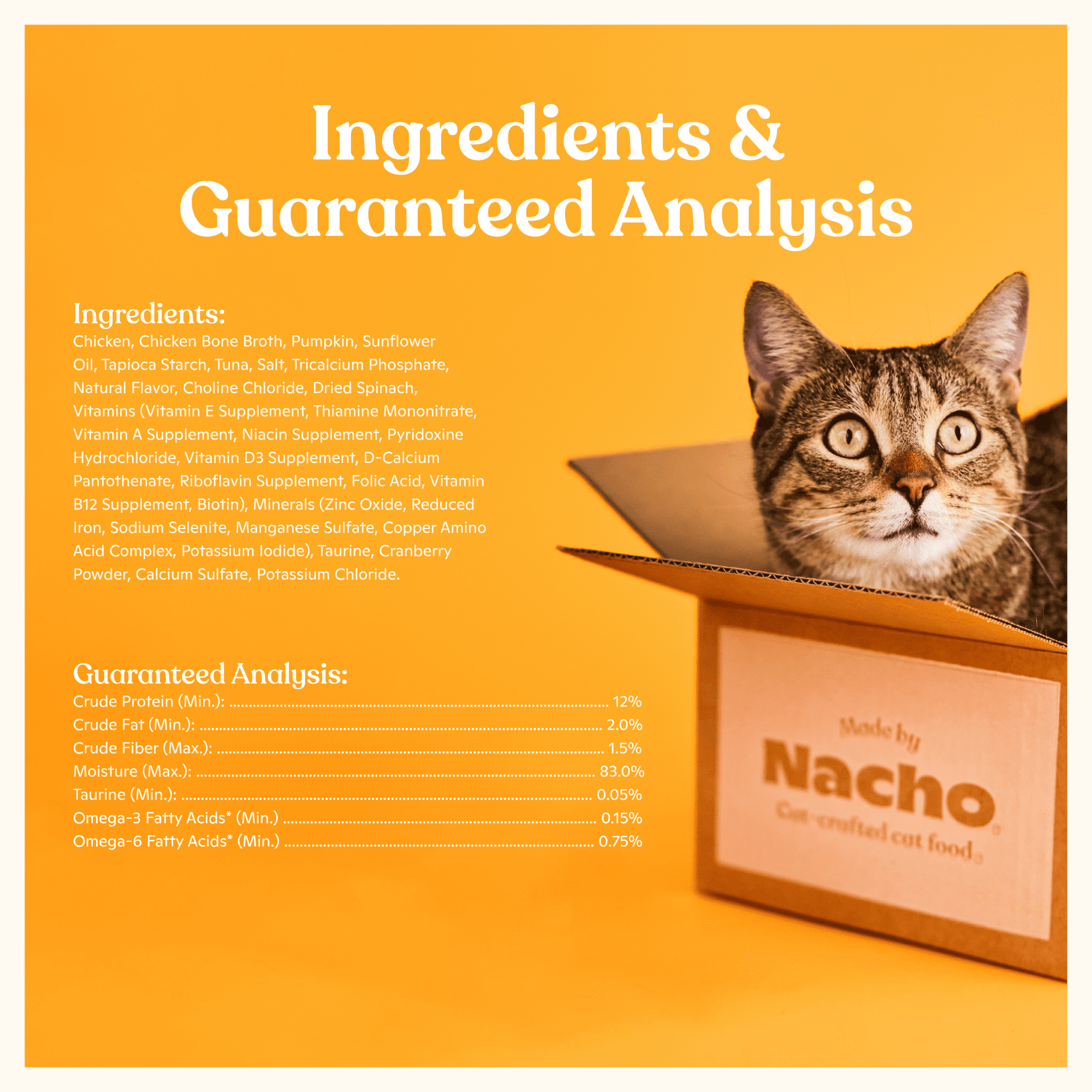 Made by Nacho Flaked Filets Recipe in Bone Broth, Grain-Free Chef's Selects Wet Food for Cats Balanced Diet in Naturally Hydrating Bone Broth, Chicken and Tuna, 3oz