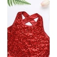 thumbnail image 6 of Alvivi Girls Jazz Modern Tap Dancewear Sleeveless Sequined Ballet Dance Leotard Dress 6-16, 6 of 7