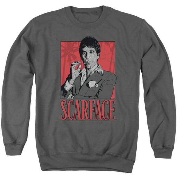 Scarface Tony Adult Crewneck Sweatshirt Charcoal