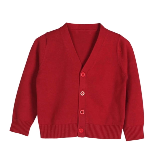 Kids Girls Cardigan Long Sleeve Kid Button Sweater Girl Crew Neck Cardigans Sweater