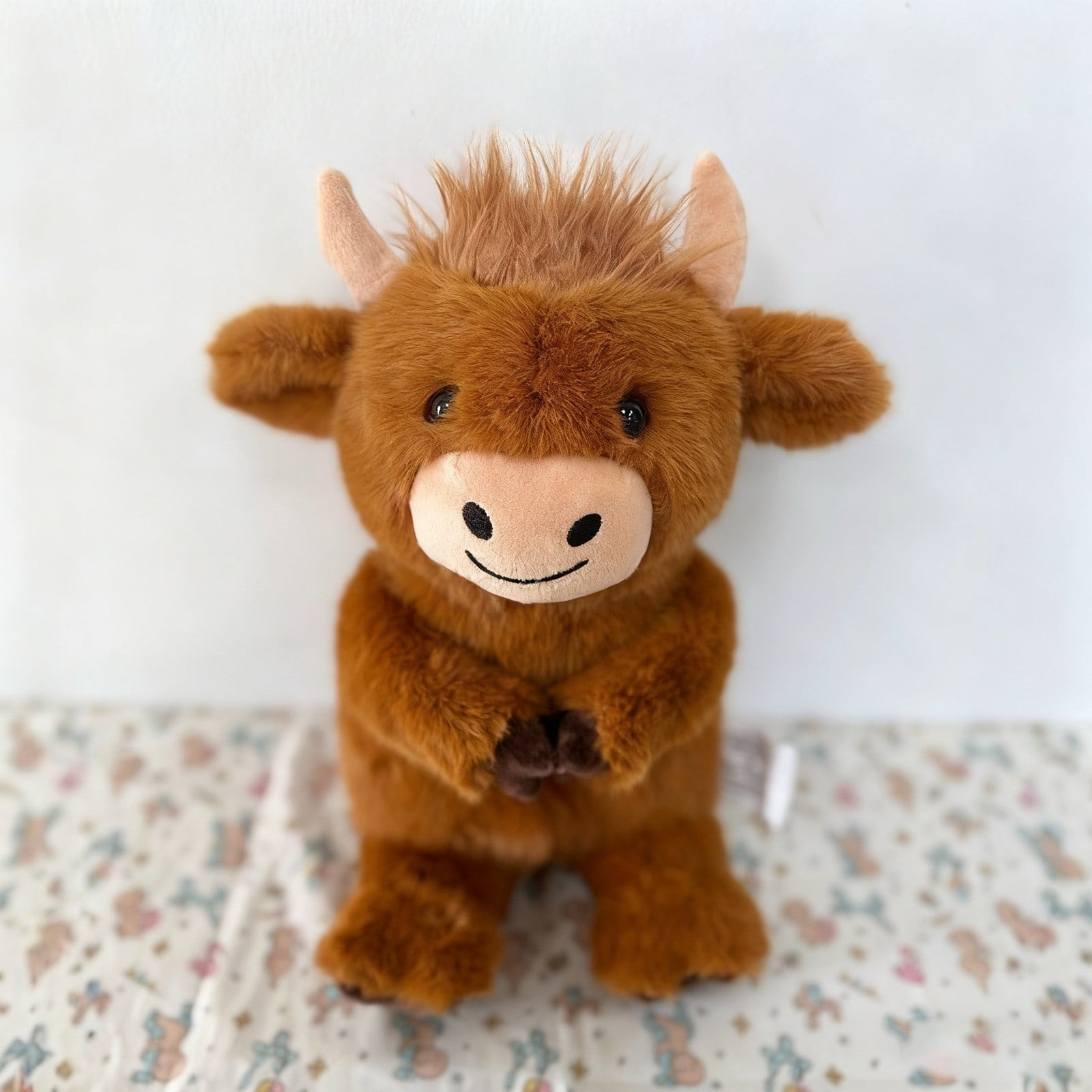 Highland Cow Plush Baby Sleep Soother - Heartbeat Stuffed Animal with Calming Light, White Noise, Shush, and Mother's Heartbeat for Newborns, Boys & Girls