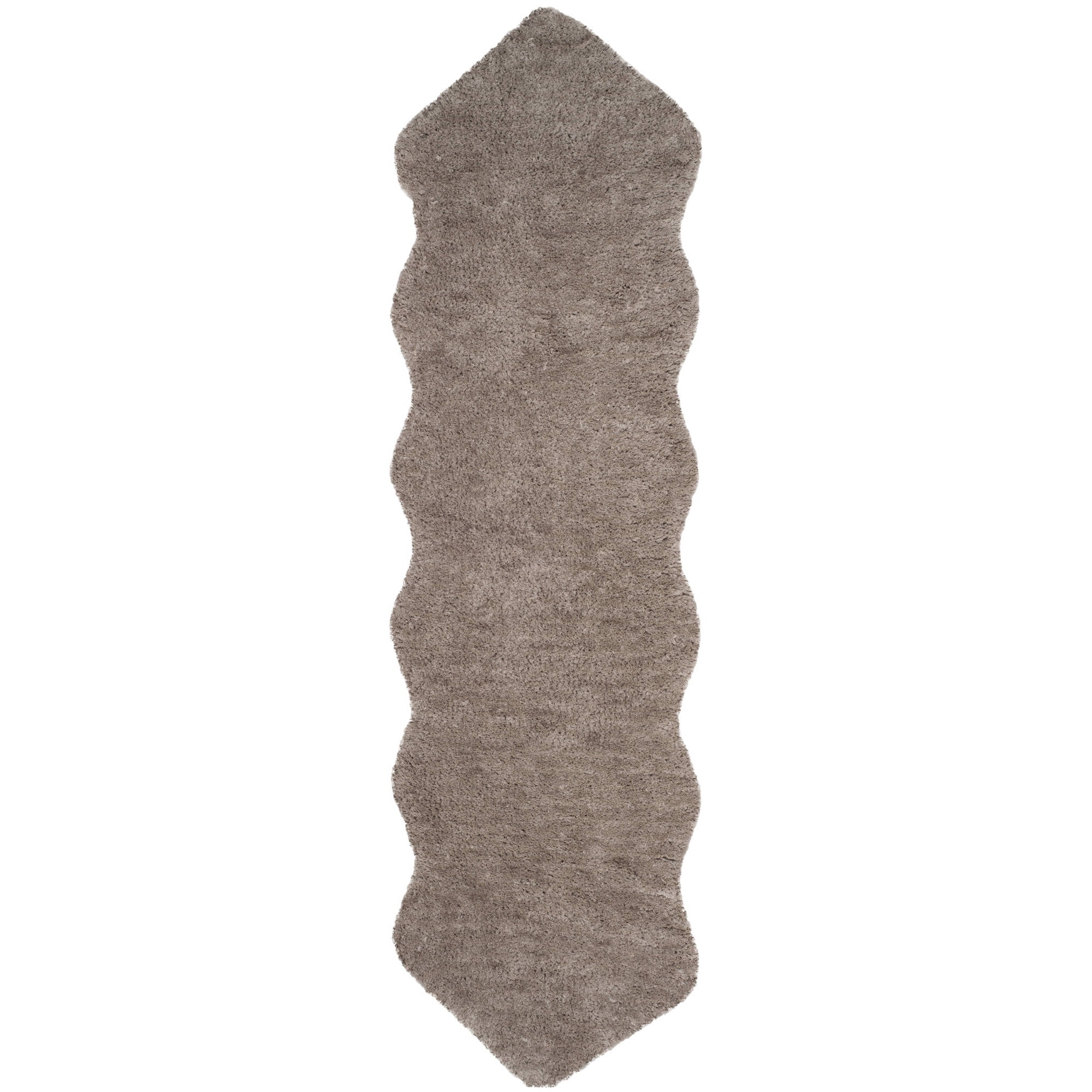 SAFAVIEH Addie Solid Plush Polyester Sheep Shag Runner Rug, Silver, 2'3" x 6'