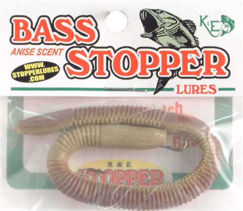 K&E Tackle Original Bass Stopper Worm Fishing Lure, Natural, 5 1/2