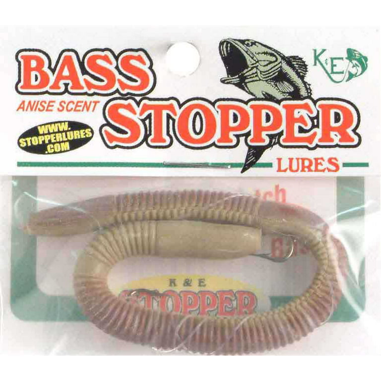 K&E Tackle Original Bass Stopper Worm Fishing Lure, Natural, 5 1/2