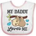 thumbnail image 3 of Inktastic My Daddy Loves Me with Sloth and Hearts Boys or Girls Baby Bib, 3 of 4