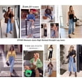thumbnail image 5 of BTFBM Jeans for Women Summer High Waisted Button Straight Leg Stretchy Cropped Raw Hem Trendy Denim Pants Pockets, 5 of 8