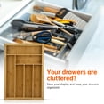thumbnail image 3 of YAHHU Expandable Kitchen Drawer Organizer for Utensils Cutlery Flatware Bamboo Silverware Drawer Organizer Tray Multifunctional, 3 of 4