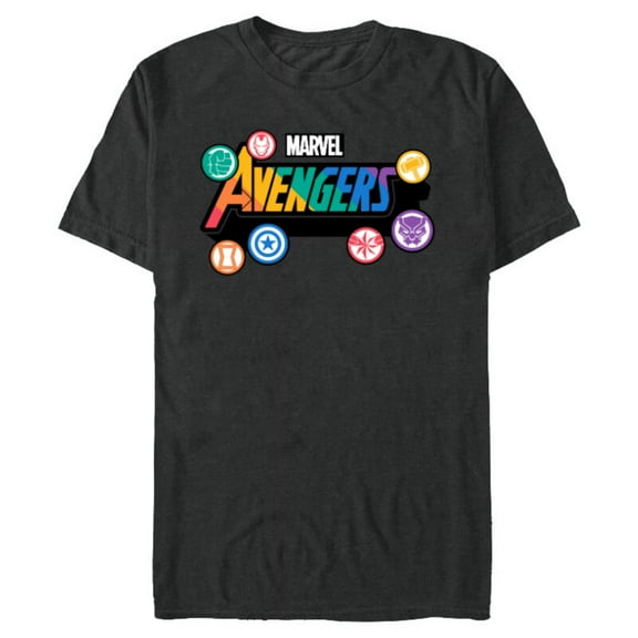 Marvel Pride Rainbow Avengers Logo Proud Heroes Stickers - Short Sleeve Blended T-Shirt for Adults - Customized-Dark Heather
