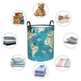 thumbnail image 4 of Lsque World Map With Animal Pattern Laundry Hamper Basket, Tall Woven Rope Hamper Basket for Clothes, Lightweight Storage Basket, Collapsible Waterproof-Small, 4 of 6