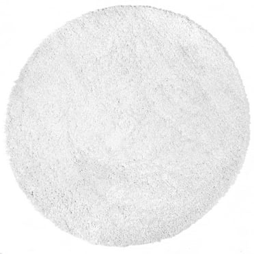 nuLOOM Kara Solid Shag Ivory 8' Casual Round Rug