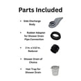 thumbnail image 3 of SereneDrains Side Outlet Discharge Converter 1.5" to 2" with Stainless Steel Linear Shower Drain Low Profile Assembly Reducer PVC Base Pipe Fitting P Trap, 3 of 16