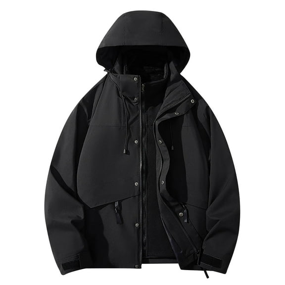 Qetyuw Women's Ski Jackets Warm Button Down Zip Up Jackets Winter Hooded Snowboarding Jackets with Pockets Waterproof Mountain Coat for Hiking Traval