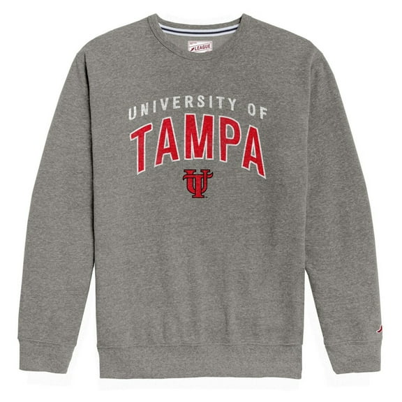 Men's League Collegiate Wear  Heather Gray Tampa Spartans  Heritage Tri-Blend Pullover Sweatshirt