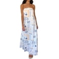 thumbnail image 1 of Gupgi Robe Sans Bretelles pour Femmes Boho Fluide Longue Robe Tube Épaules Dénudées Ample Robe de Plage, 1 of 9