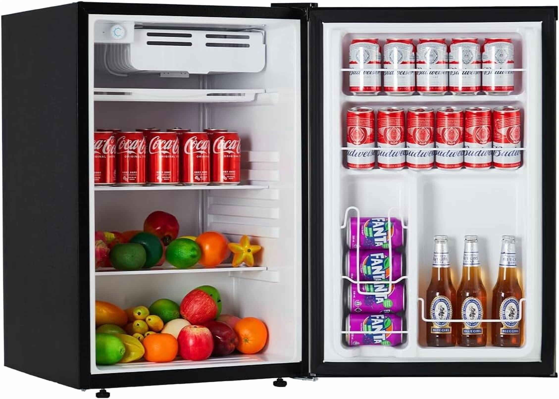 Senfot Compact Metal Household Refrigerator, Mini Fridge for Home Dorm Apartment Office Small Space Cooling Silver 4.5cu.ft
