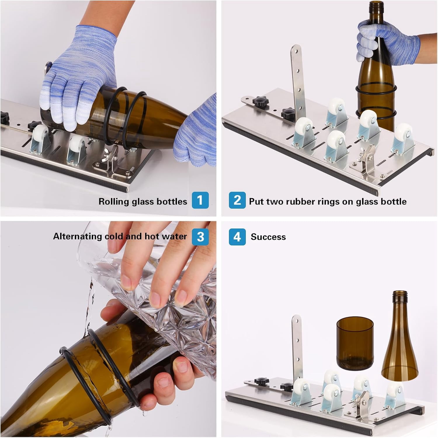 Fountwell Glass Bottle Cutter Tool Kit – DIY Bottle Cutting Machine for Round Bottles, Wine, Beer, Whiskey, Champagne & Soda
