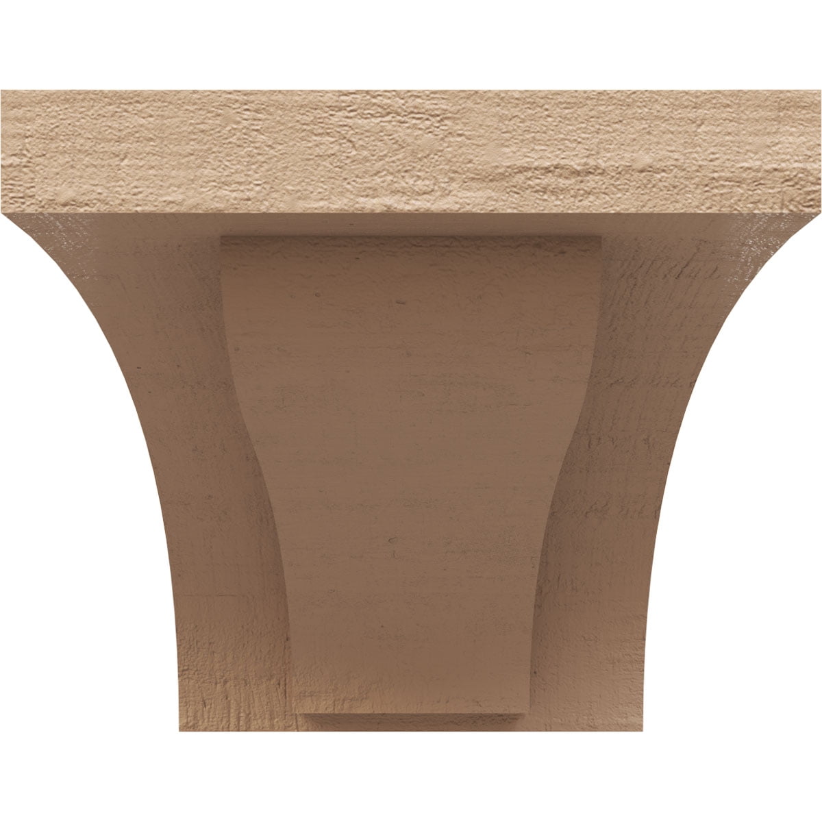 4"W x 8"D x 4"H Wide Helena Rough Cedar Woodgrain TimberThane Corbel, Primed Tan