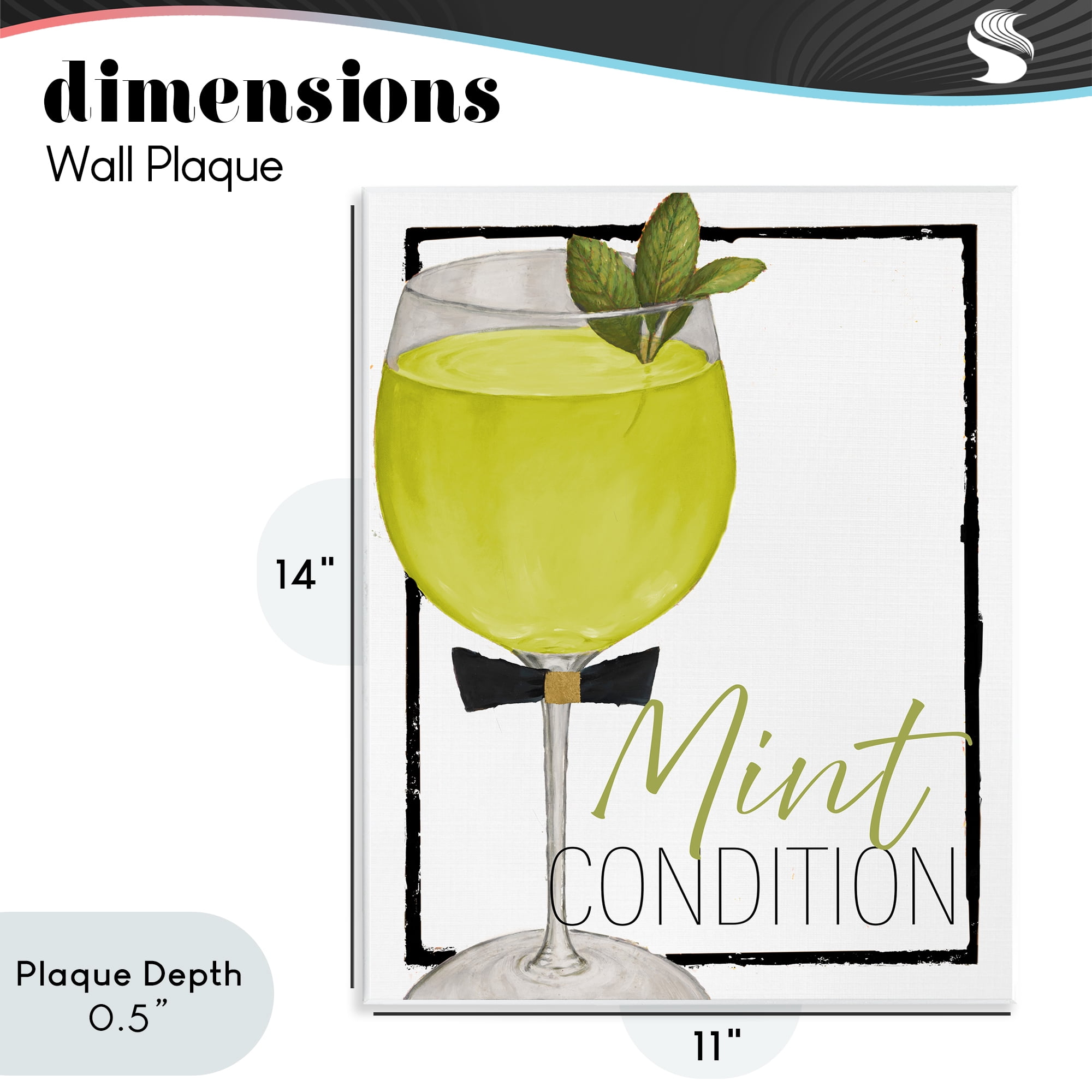 Stupell Industries Mint Condition Cocktail Wall Plaque Art, design by Lorenzo Collective