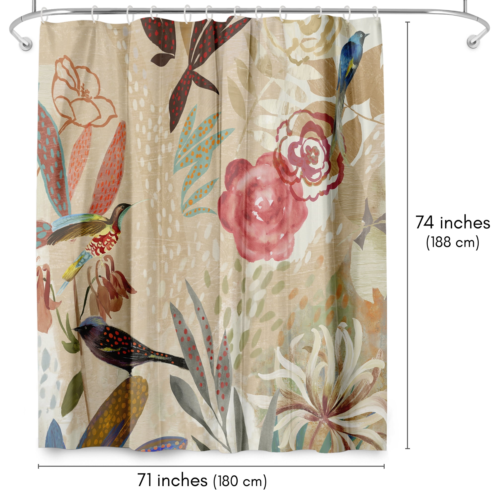 Americanflat 71" x 74" Shower Curtain, Where The Passion Flower Grows Ii by PI Creative Art