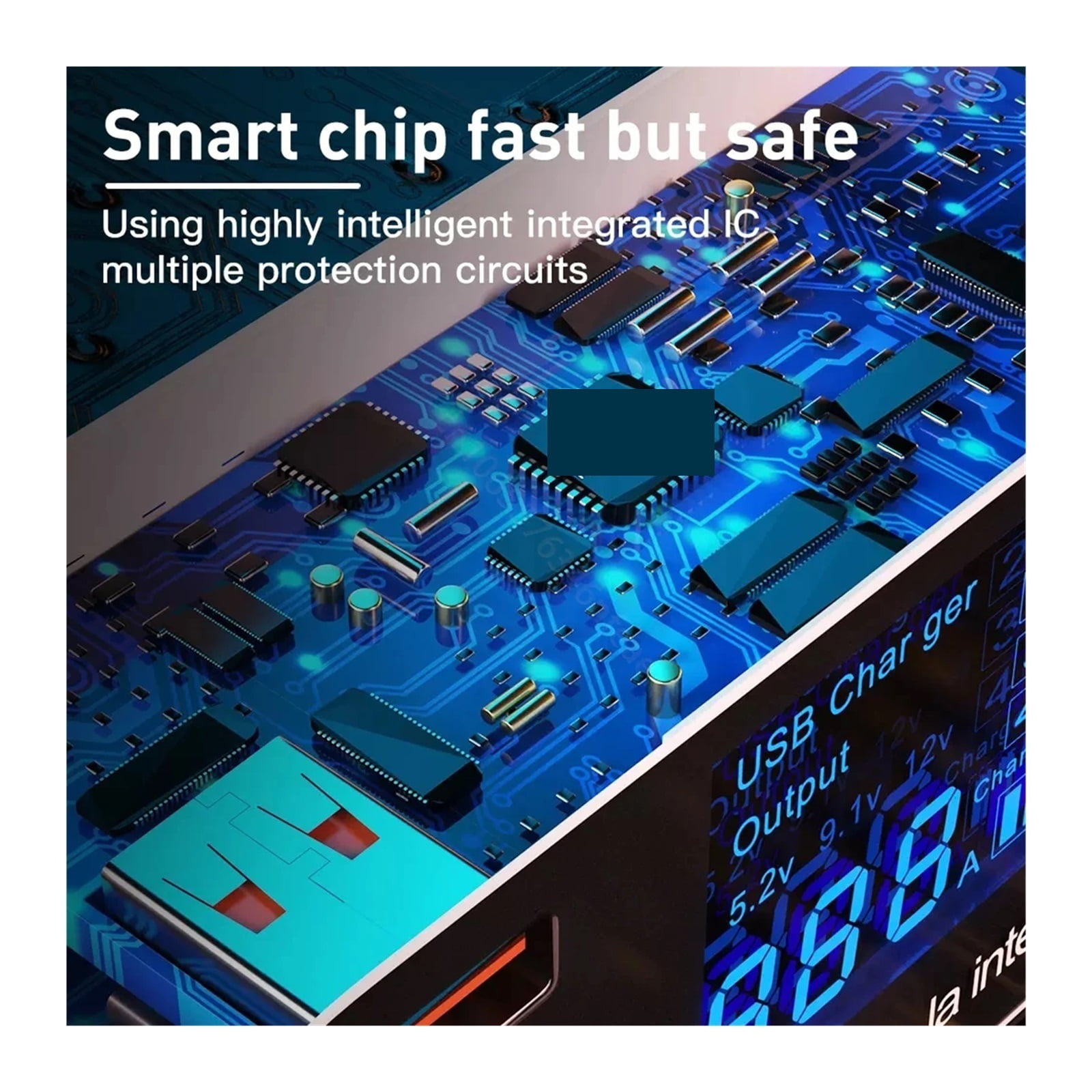 8 Ports USB Charger QC3.0 Quick Charge Phone Charger Adapter Type C 20W PD Fast Charger ,Safe and Reliable