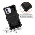 thumbnail image 4 of FIEWESEY for iPhone 13 Mini Case, Heavy Duty Shock-Absorption/High Impact Resistant Armor Holster Defender Case with Kickstand Swivel Belt Clip Holster for Apple iPhone 13 Mini(Black), 4 of 6