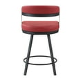 thumbnail image 4 of Lexicon Oxton Metal & Faux leather set of 2 Swivel Counter Height Chair in Red, 4 of 5