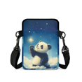 thumbnail image 2 of FUIALDOLG Crossbody Shoulder Bag with Panda Starry Sky Print, Lightweight Polyester Zipper Purse for Women, Adjustable Small Messenger Bag for Travel and Daily Use, 2 of 7