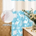 thumbnail image 3 of No Hook Shower Curtain, Tropical Plants Shower Curtains for Bathroom with See Through Top Window, Summer Modern Abstract Camels Sky Blue Waterproof & Washable Bath Curtain Stall 48"x72", 3 of 9