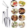 thumbnail image 4 of 5 cucharas dulces y 5 pinzas de hielo, cucharas de acero inoxidable para supermercado, dulces, café, cubo de hielo, boda, barra de cocina, barbacoa, dulces, postre, buffet, café, té Xemadio QH-149, 4 of 6