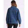 thumbnail image 3 of DARING DIVA Women's Vintage Button Down Long Sleeve Denim Jacket L Blue, 3 of 6