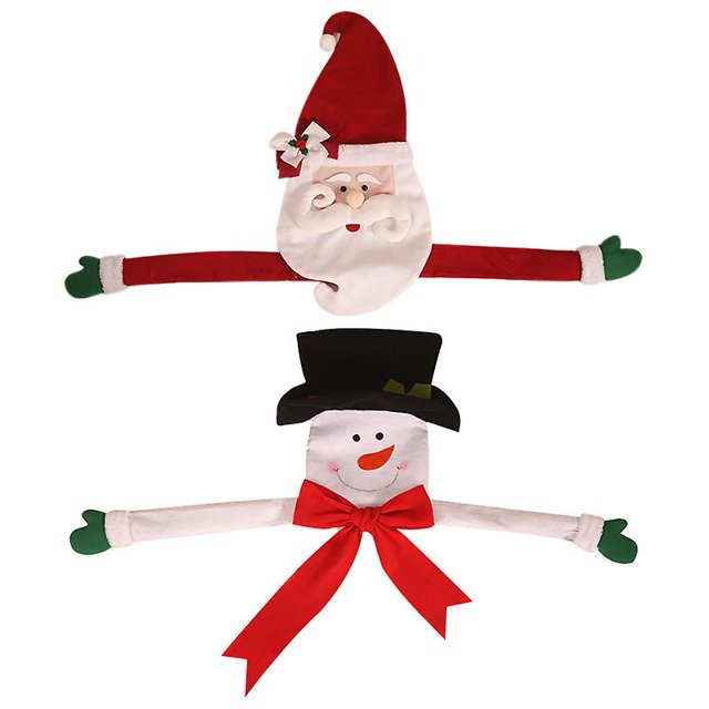 2 piezas de adorno para árbol de Navidad con adorno de Papá Noel, adorno para árbol de Navidad de tela, sombrero para árbol de Navidad, adorno para árbol de Navidad