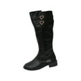 thumbnail image 2 of Roncen Women's Plus Size Knee High Boots with Heart-shaped Buckle Details - Trendy Chunky Heel & Low Heel Mid-Calf Boots for Autumn Winter, Edgy and Versatile Style, 2 of 8