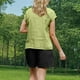 thumbnail image 5 of Vestidos Casuales Para Mujer, Blusas De Mujer De Moda Camiseta de lino holgada de manga corta sin mangas y hasta los hombros para mujer, 5 of 8