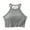 Gray, variant on Hanging Neck Sling Navel Vest with Chest Pad, Female Bra with Short Bottoming Coat for Daily/Party, Spring/Summer/Autumn