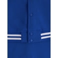thumbnail image 4 of Hat and Beyond Mens Varsity Brushed Fleece Button Up Large Striped Collar Cuff Pocketed Coat Jacket, 4 of 6