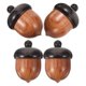 thumbnail image 4 of Acorn Pendant Charm for DIY Craft Made of Wood 4Pcs Brown Color, 4 of 5