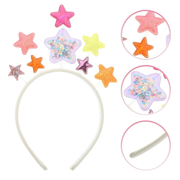 Hemoton Sparkly High -pointed Star Headband Party (white)