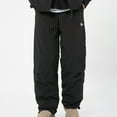 thumbnail image 2 of Men's Fleece Lined Parachute Hiking Pants Outdoor Windproof Waterproof Outdoor Cargo Pants Casual Work Ski Pants with Muti Pockets Size 3XL Black, 2 of 8