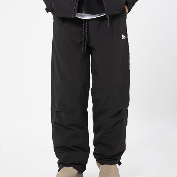Puntoco Pantalones cargo con bolsillos y cintura elástica informales sólidos con diseño impermeable y engrosamiento a la moda para exteriores para hombre