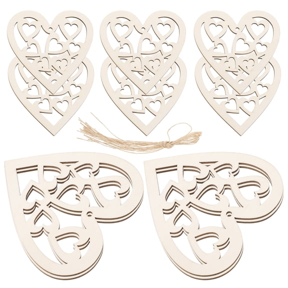 Wooden Heart Slices for Crafts Unfinished Wood Craft DIY Decor Beige Color Great for Valentine's Day Decoration