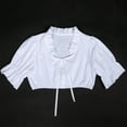 thumbnail image 6 of JGGSPWM Women Traditional Bavarian Dirndl Blouse Lace V-Neck Crop Tops Oktoberfest Shirts White M, 6 of 9