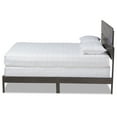 thumbnail image 3 of King Size Panel Bed - Modern Wood Bed Frame with Headboard & Slats - Dark Grey Oak Finish, 3 of 7