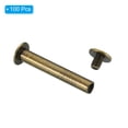 thumbnail image 3 of 100 Sets Chicago Screws, M5x35mm Brass Plated Chicago Screw Phillips Binding Post Screw Rivets for Leather, Brown, 3 of 6