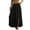 A Black, variant on Skirts for Women Summer Boho Maxi Elastic High Waist Side Slit Casual Pleated Vacation Beach Skirts