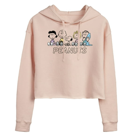 Peanuts - Pastel Group  - Ladies Cropped Hoodie