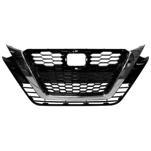 Front Grille - Black with Chrome Molding - Compatible with 2019 - 2020 Nissan Altima S / SL / SV 2021 2022
