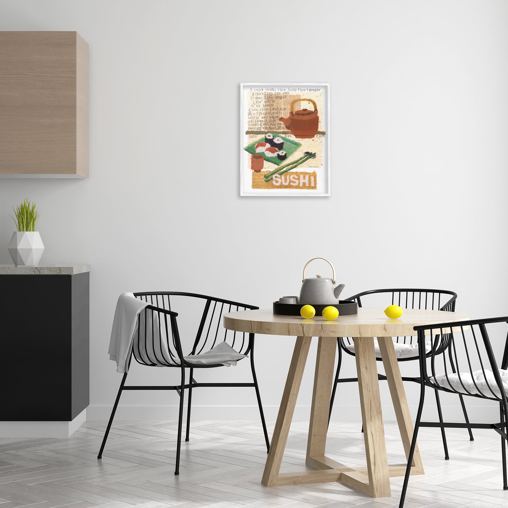 Stupell Industries Traditional Sushi Recipe Food & Beverage Painting White Framed Art Print Wall Art, 16 x 20